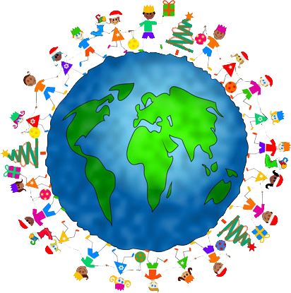 Culture À L'école Maternelle, Ou Tentative D'une Nouvelle - Greeting Around The World (412x415)