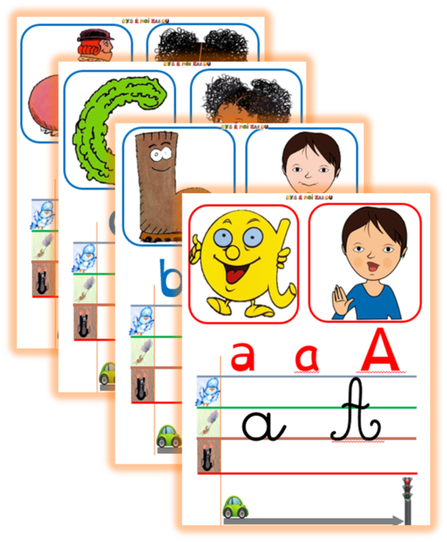 Affichage De L'alphabet -nouvelle Version - Affiche Alpha Borel Maisonny (500x606)