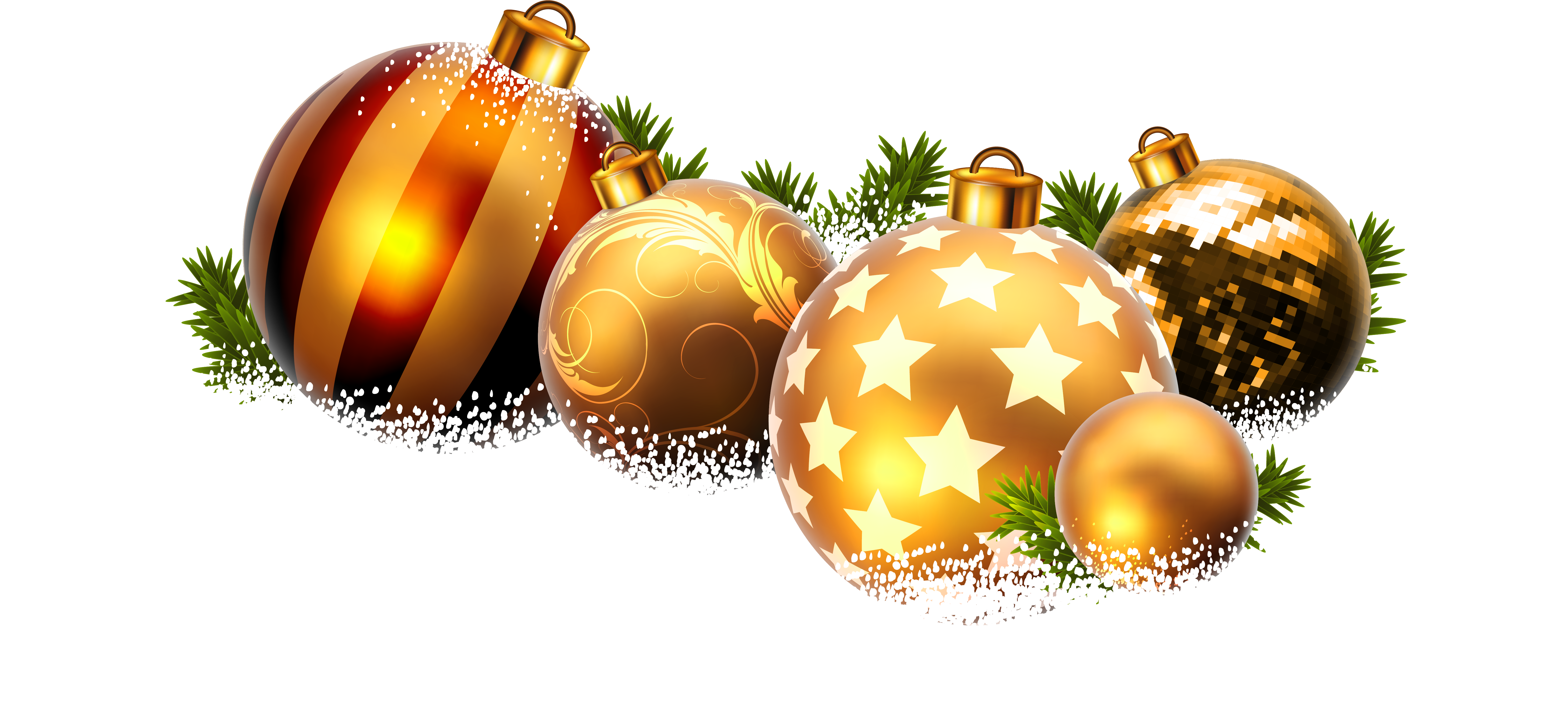 Christmas - Christmas Balls Snow Png (6210x2930)