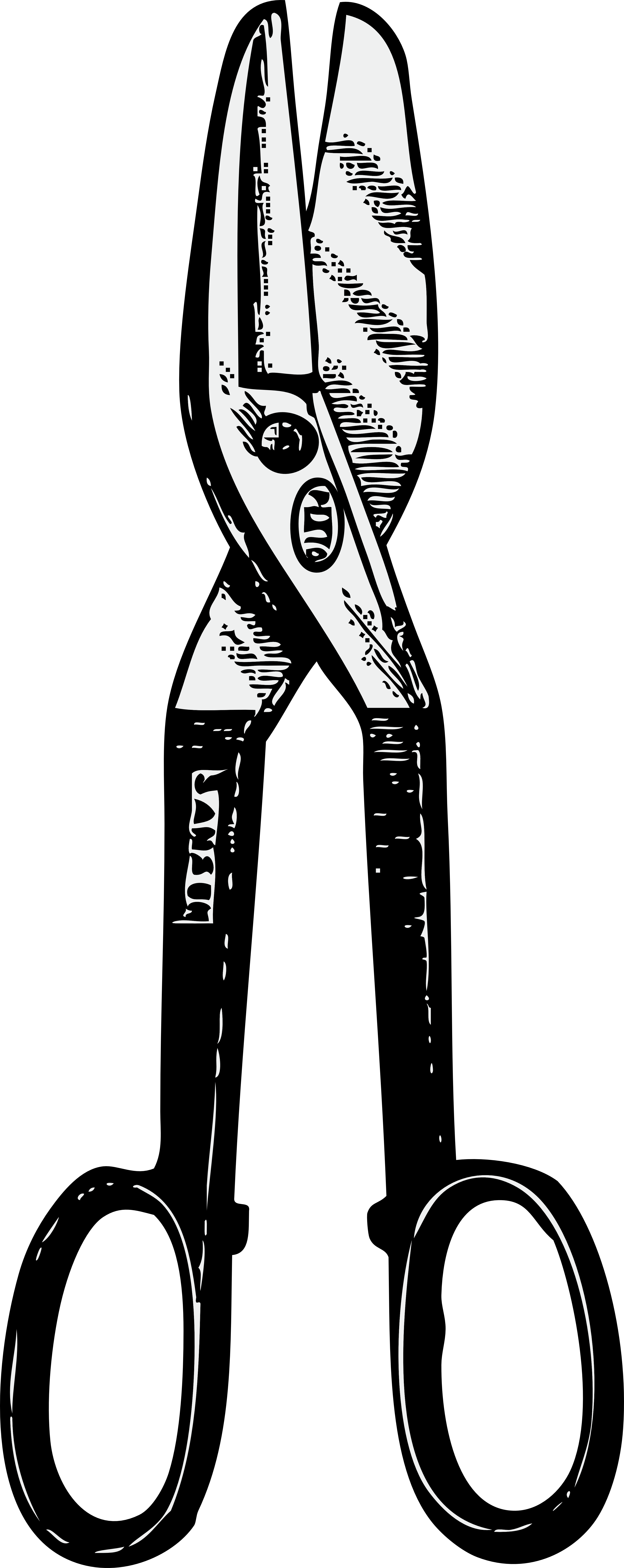 Clipart Info - Tin Snips Black And White (3333x8378)