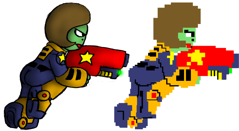 Xenohunter Police Woman Sprite Mockup By Warahi - Cartoon (1024x581)