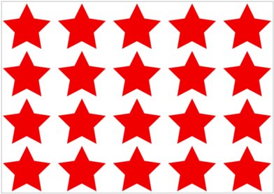 5cm Stars Stickers - 5 段階 評価 デザイン (479x363)