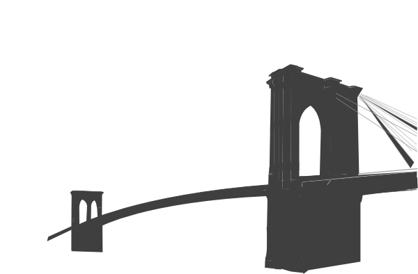 Brooklyn Bridge Black Clip Art At Clker - Brooklyn Bridge Free Vector (600x394)