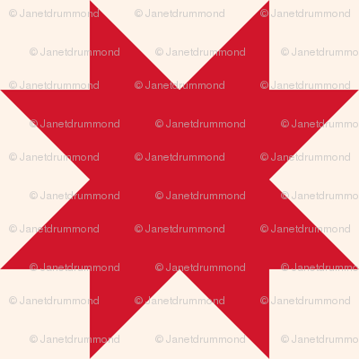 Red Stars On Cream - Quilt (400x400)