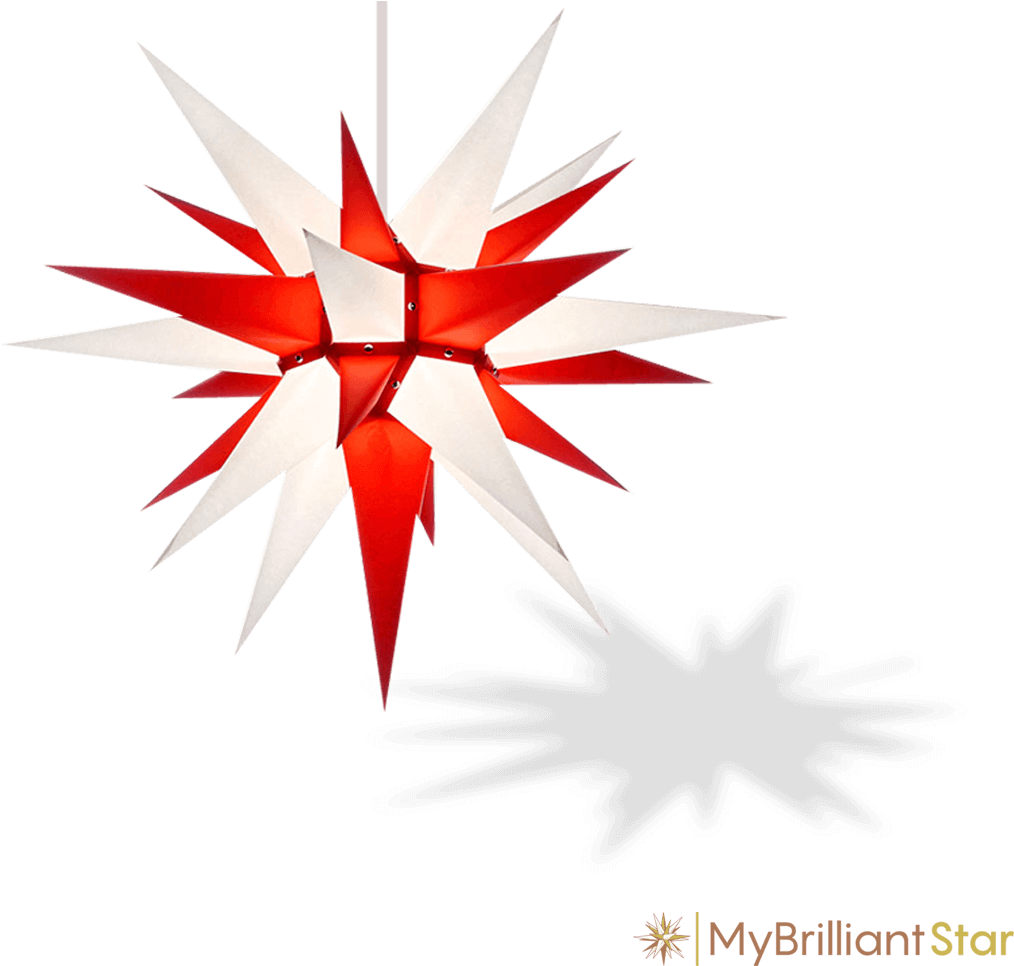 Original Herrnhut Paper Star, White / Red, ~ 70 Cm - Herrnhuter Moravian Star I6 White/red Paper (60cm/23.6 (1080x1080)