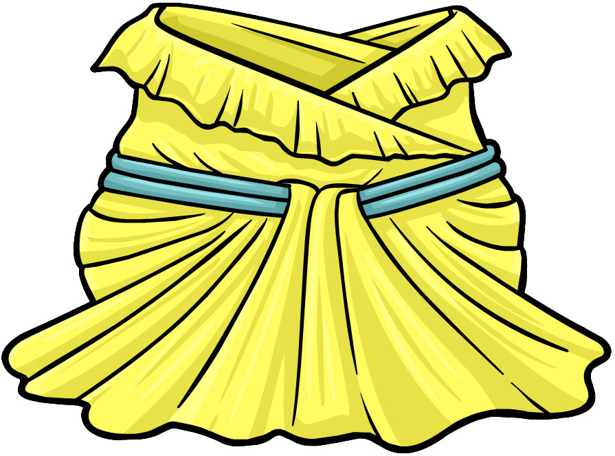 Buttercup Ball Gown Clothing Icon Id 4196 - Club Penguin Dress Id (895x664)