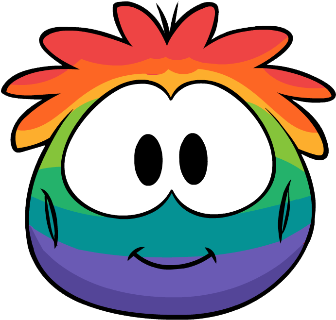 Rainbow Puffle Costume Clothing Icon Id 4810 - Club Penguin Rainbow Puffle (702x667)