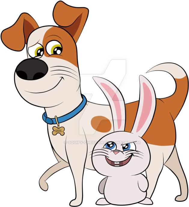 Tiny Dog And Little Bunny By Squipy-cheetah - The Secret Life Of Pets (1024x765)