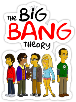 Big Bang Characters Drawns In Simpson Style On Redbubble - Big Bang Theory Simpsonized (375x360)