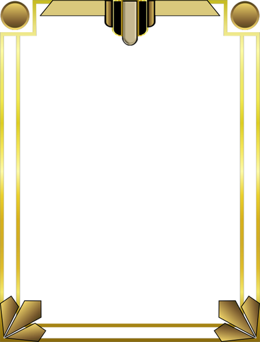 Art Deco Clip Art Border Art Deco Border Decoration - Art Deco Border Png (380x500)