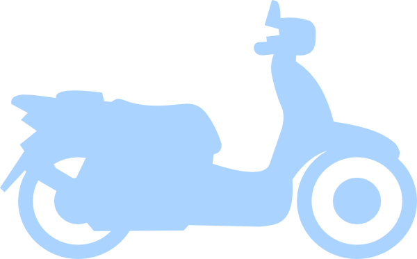 Blue Scooter Clip Art At Clker - Urbandecal Scooter Decal For Laptop Car Choose Size (600x373)