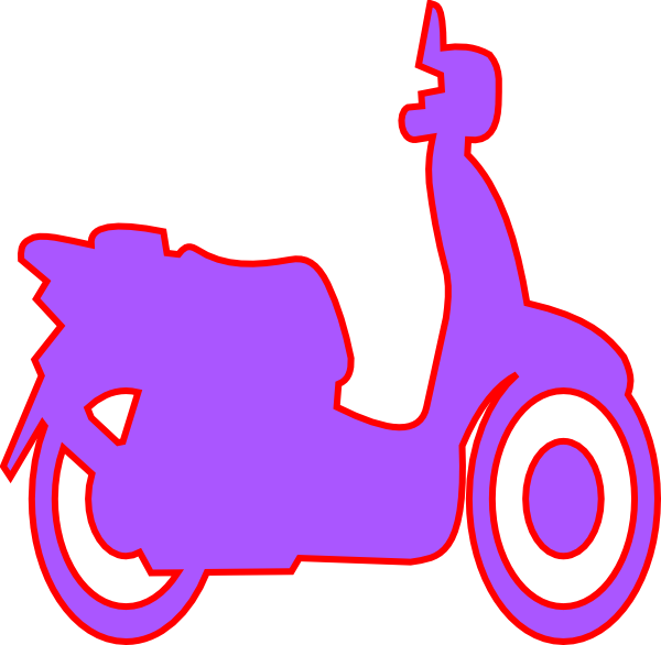 Scooter Purple Clip Art At Clkercom Vector Online Royalty - Clip Art (600x586)