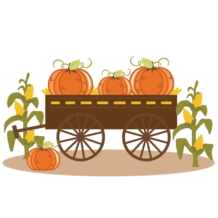 Pumpkin Clipart Wagon - Pumpkin Patch Wagon Clip Art (432x432)