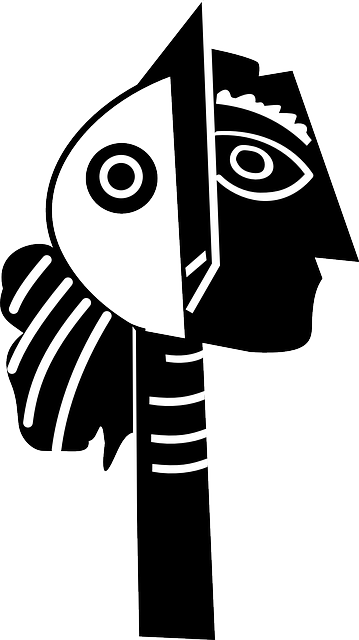 Artist Like That Of Picasso And Salvador Dali Became - Black And White Cubist Art (359x640)