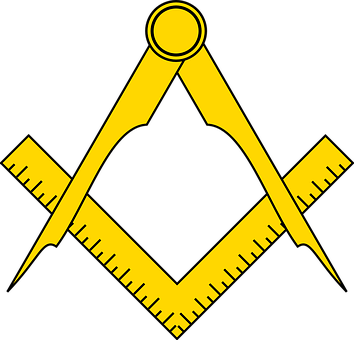 Compass Ruler Circle Straight-edge Gold Ye - Math Compass Clip Art (354x340)