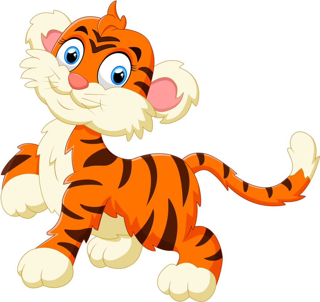 Cartoon Illustration - Tiger Cub Cartoon (1024x983)
