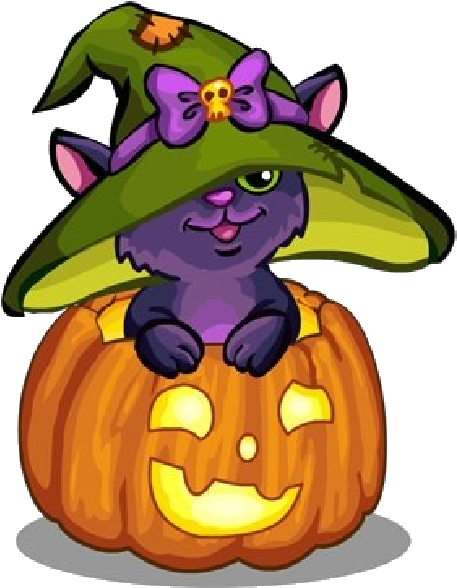 Halloween - Pumpkin And Cat Clipart (600x600)
