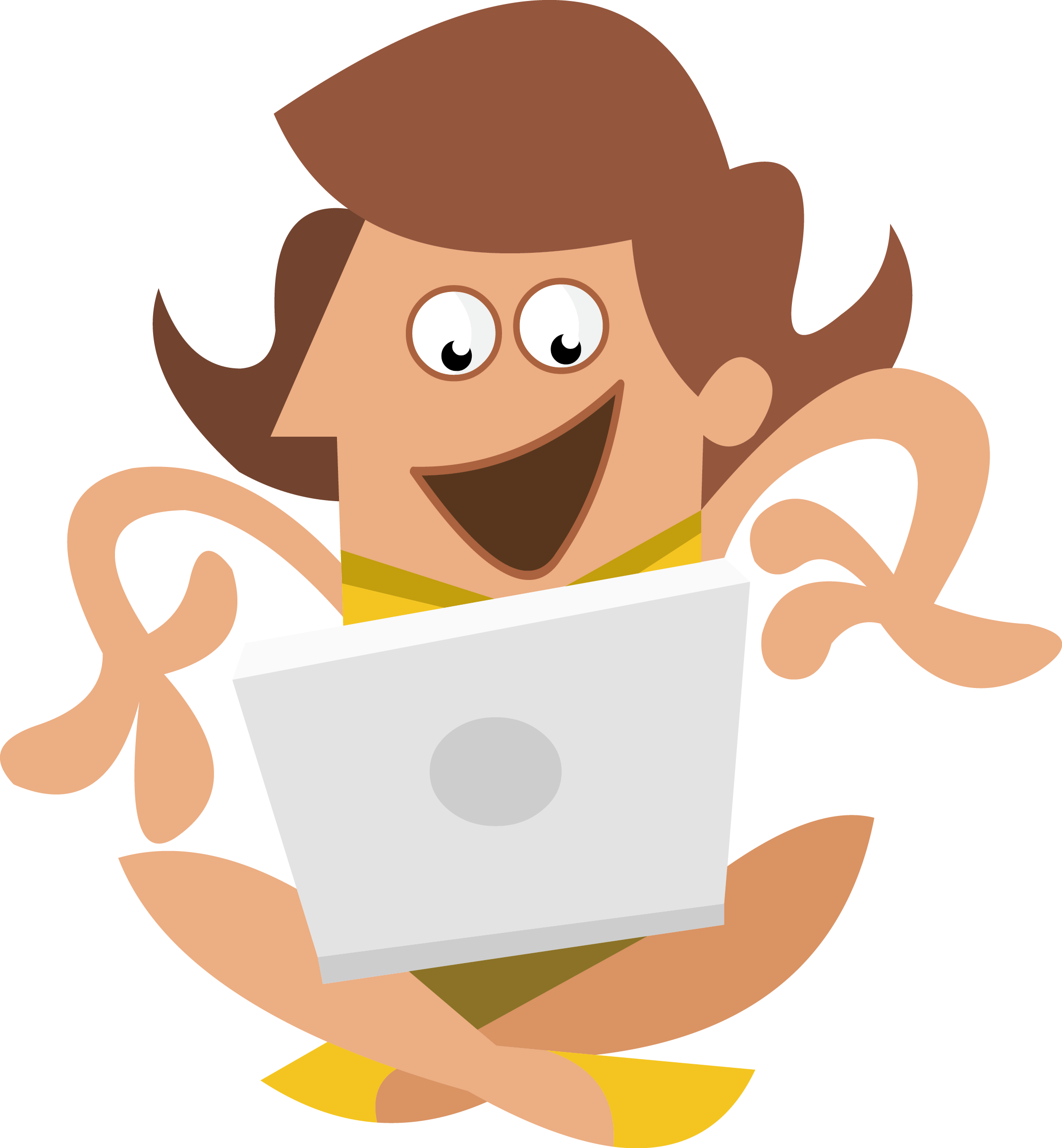 Laptop Computer Clip Art - Clip Art Girl On Laptop (2143x2316)