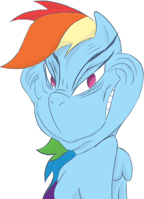 Rainbow Dash Derpy Hooves Grinch Pony Mammal Fictional - Mlp Rainbow Dash Grinch (680x907)