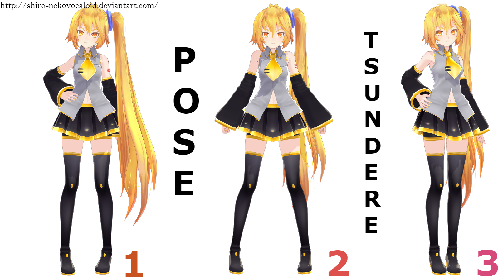Tsundere Poses [download] 150 Watchers By Shiro-nekovocaloid - Mmd Pose Dl (1656x897)
