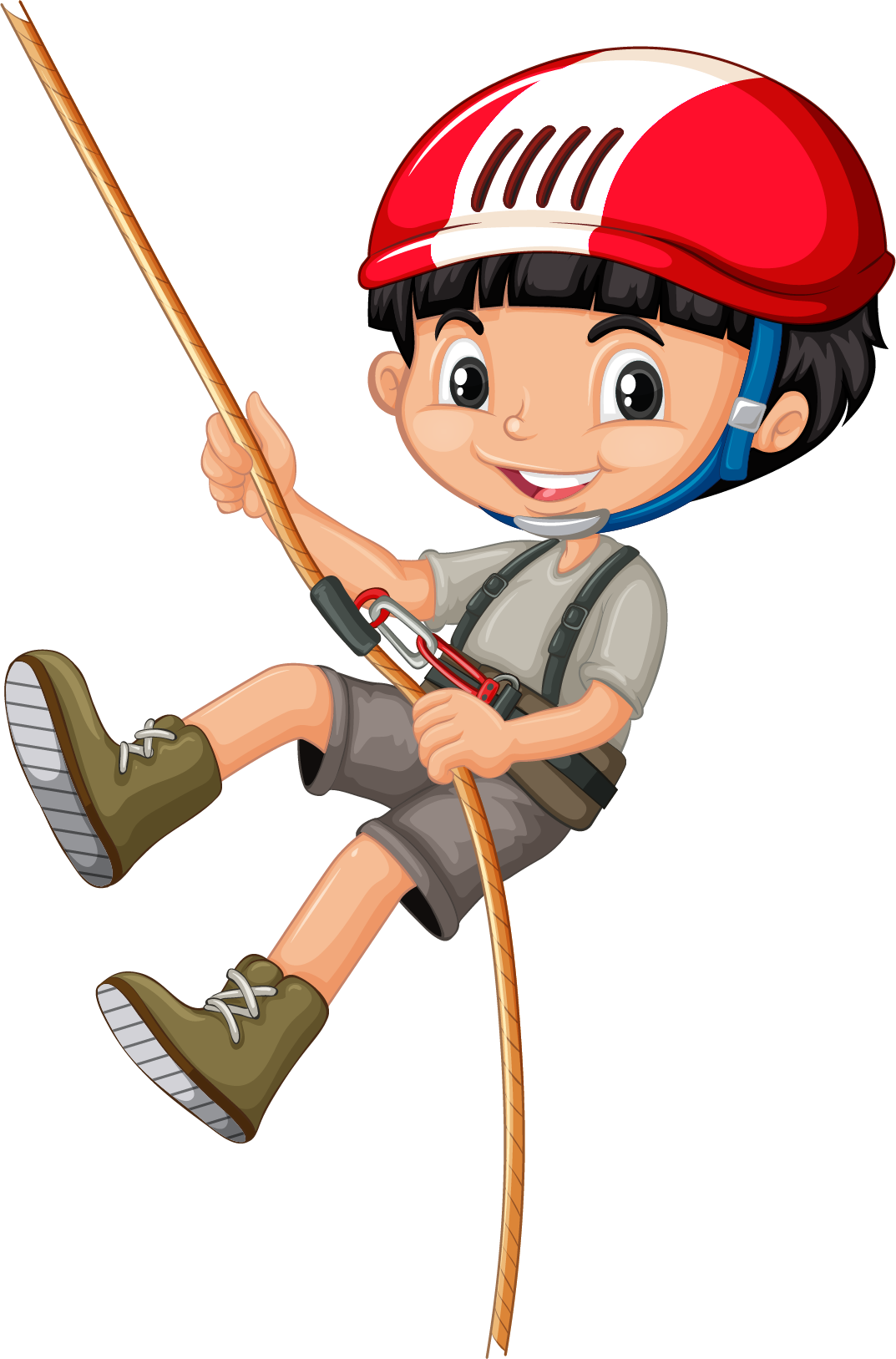 Rope Climbing Clip Art - Boy Climbing Tree Cartoon (1073x1627)