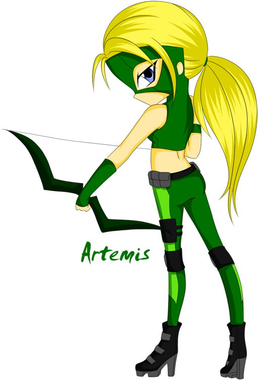 Artemis By Iikiui Young Justice - Cartoon (900x900)