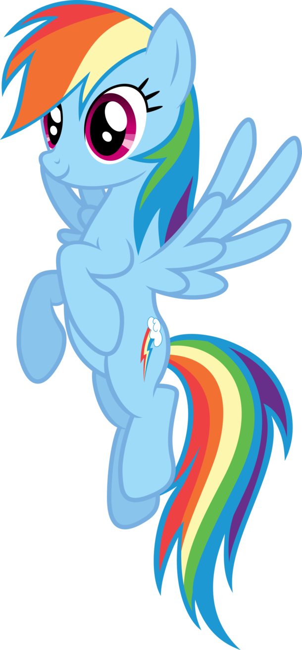 Rainbow Dash 2 By Xpesifeindx - Rainbow Dash Hovering (610x1310)