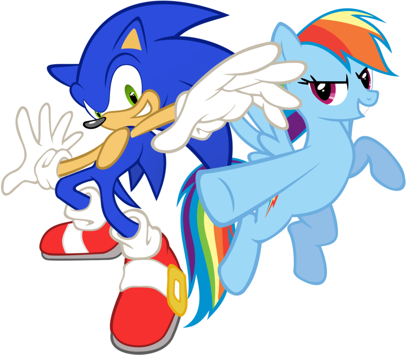 Rainbow Dash And Sonic Cross By Geonine - Sonic Adventure 2 Battle (900x783)