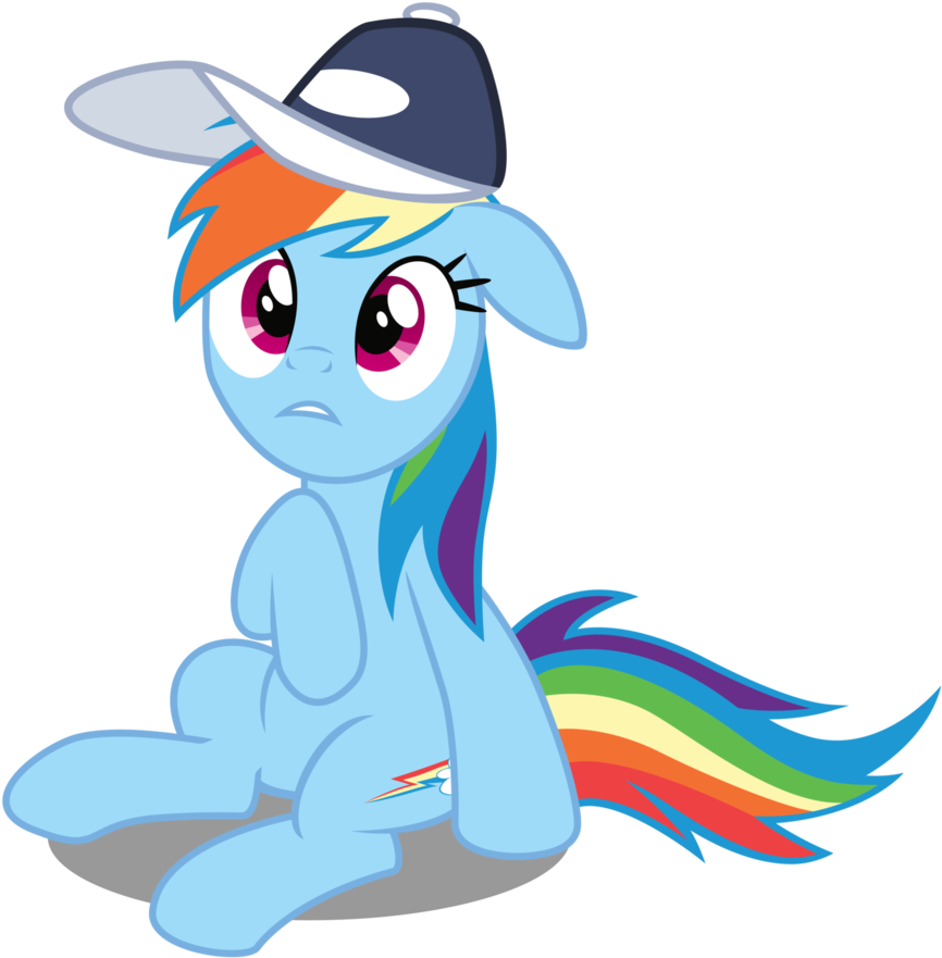Rainbow Dash W/ Cap By Caliazian - Rainbow Dash With Hat (894x894)