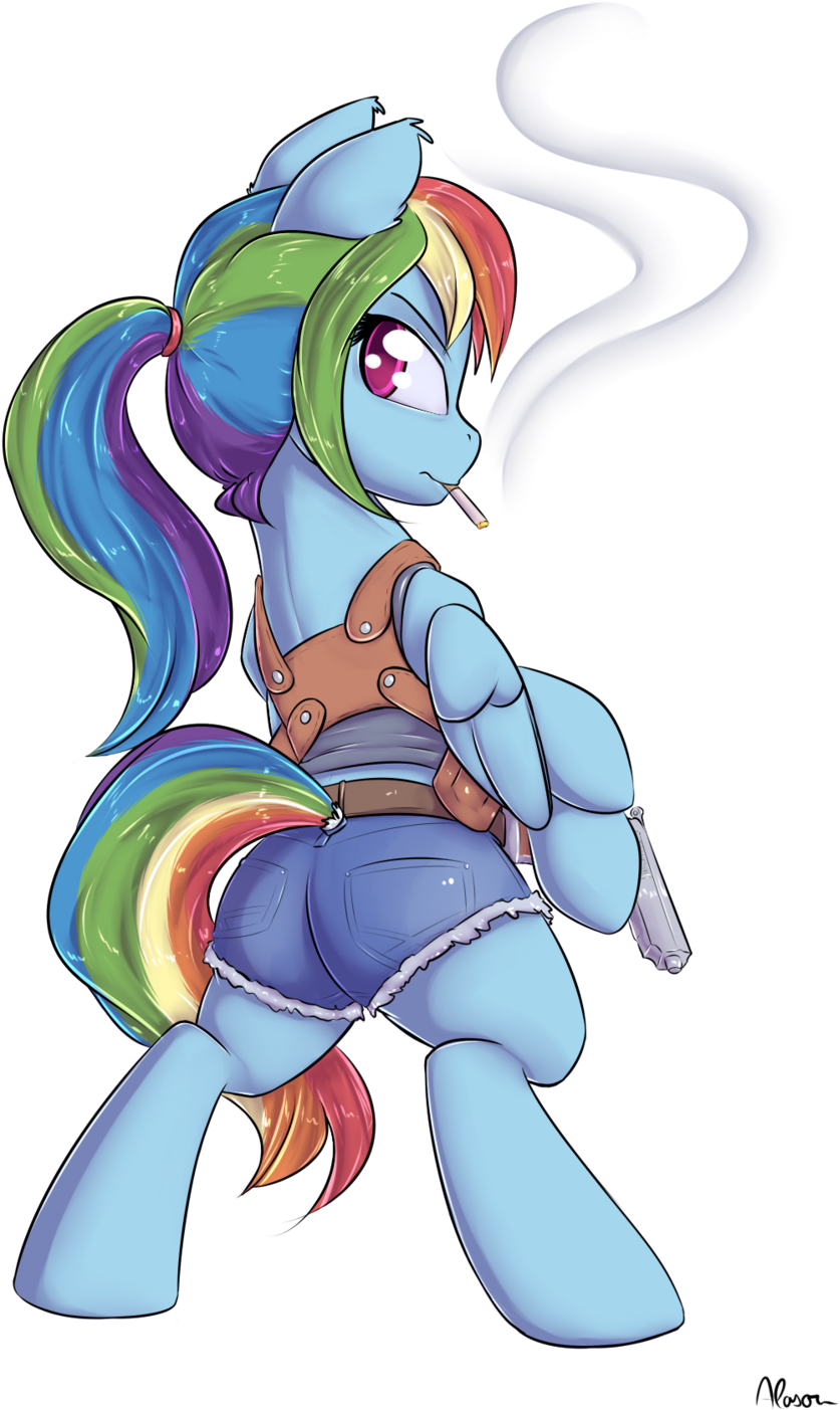 Halloween Commission - Mlp Rainbow Dash With A Ponytail Deviantart (1024x1463)