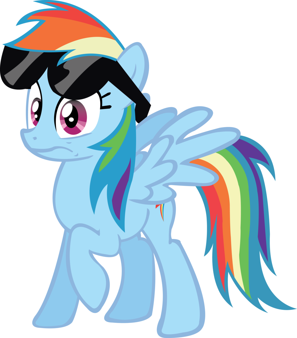 Concerned By Midnite99 Rainbow Dash - Deviantart Rainbow Dash Png (1024x1166)