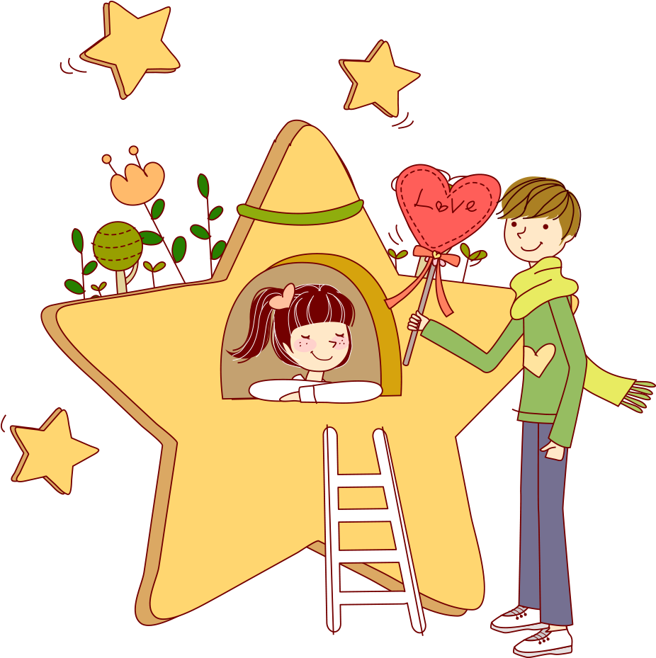 Cartoon Romance Illustration - Cartoon Romance Illustration (1000x1000)