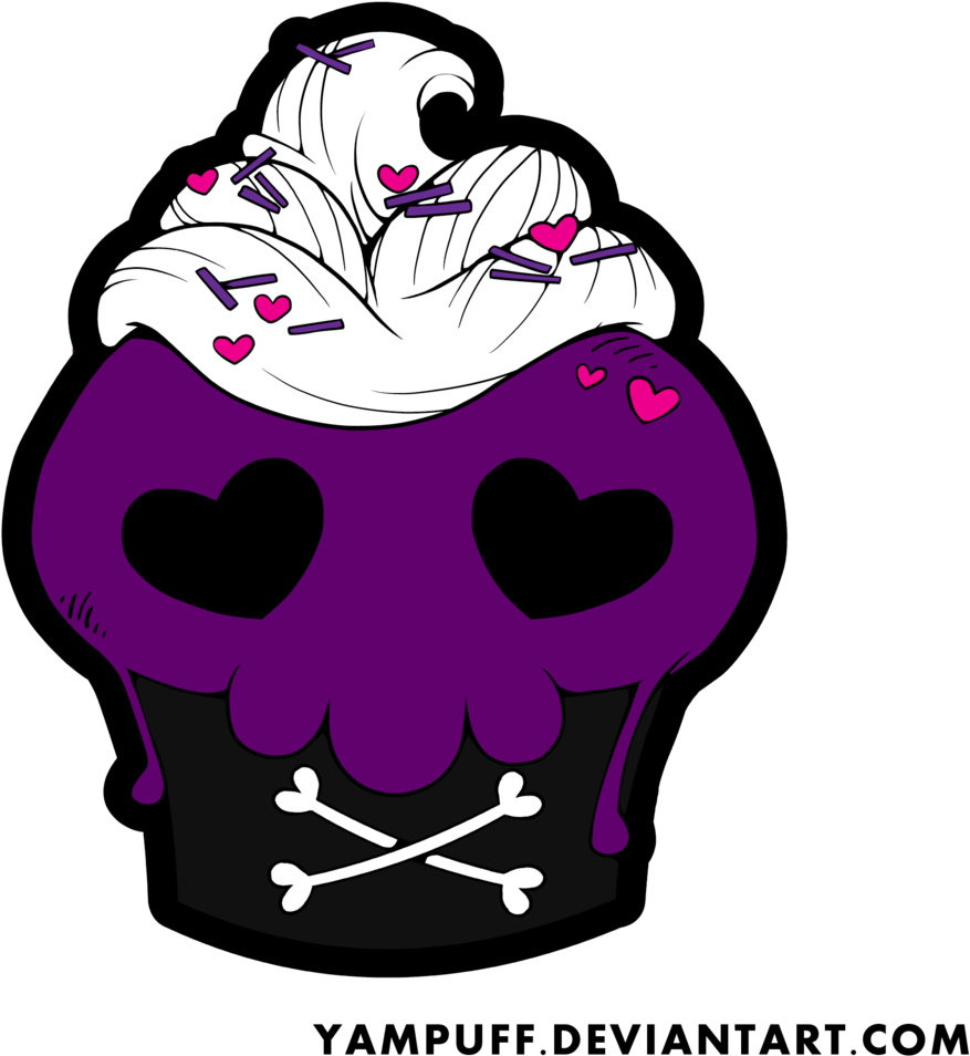 Skull Cupcake - Day Of The Dead Drawings Cupcake (1024x1024)