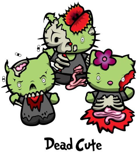 Zombie Hello Kitty - Hello Kitty - Dead Cute T-shirt (500x667)