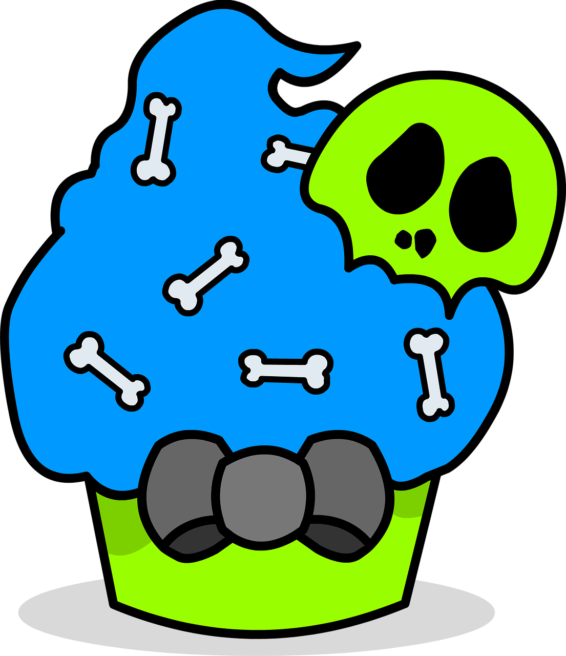 Zombie Cupcake Skull Png Image - Zombie Cupcake Png (1105x1280)