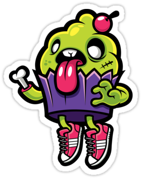 'zombie Cupcake' Sticker By Cronobreaker - Different Heaven Turn It Off Album (375x360)