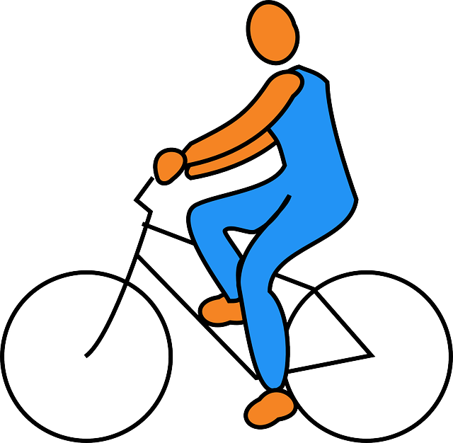 Sports, Bicycle, Bike, Cyclist, Figure, Riding - Guy On A Bike Drawing (640x626)