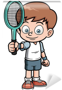 Vector Illustration Of Cartoon Tennis Player Wall Mural - Cartoon Tennis Player (400x400)