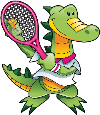 Alligator Animal Clip Art - Tennis Wall Sticker - Sports Wall Decal (400x400)