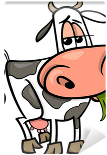 Cow Farm Animal Cartoon Illustration Wall Mural • Pixers® - Dibujo De Vaca Comiendo Pasto (400x400)