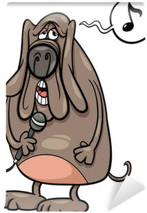 Singing Dog Cartoon Illustration Wall Mural • Pixers® - Illustration (400x400)