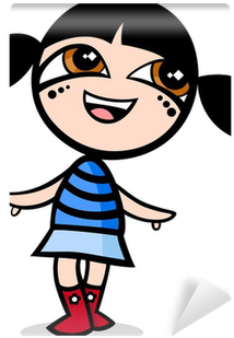 Cartoon Kawaii Girl Illustration Wall Mural • Pixers® - Illustration (400x400)