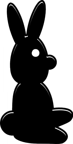 Vector Silhouette Graphics Of Rabbit - Conejo De Pascua Negro (256x500)