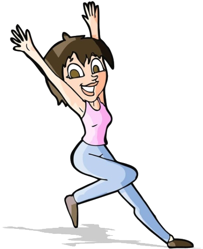 Cartoon Girl Doing Gymnastics - Cartoon Girl Doing Gymnastics (600x600)