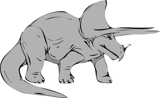 Dinosaur-grey Triceratops - Triceratops Clip Art (512x314)
