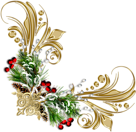 Corner 3 - Christmas Corner Png (500x487)