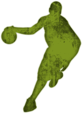 Green Grunge Clipart Icons Sports Hobbies - Green Basketball Player Clipart (512x512)