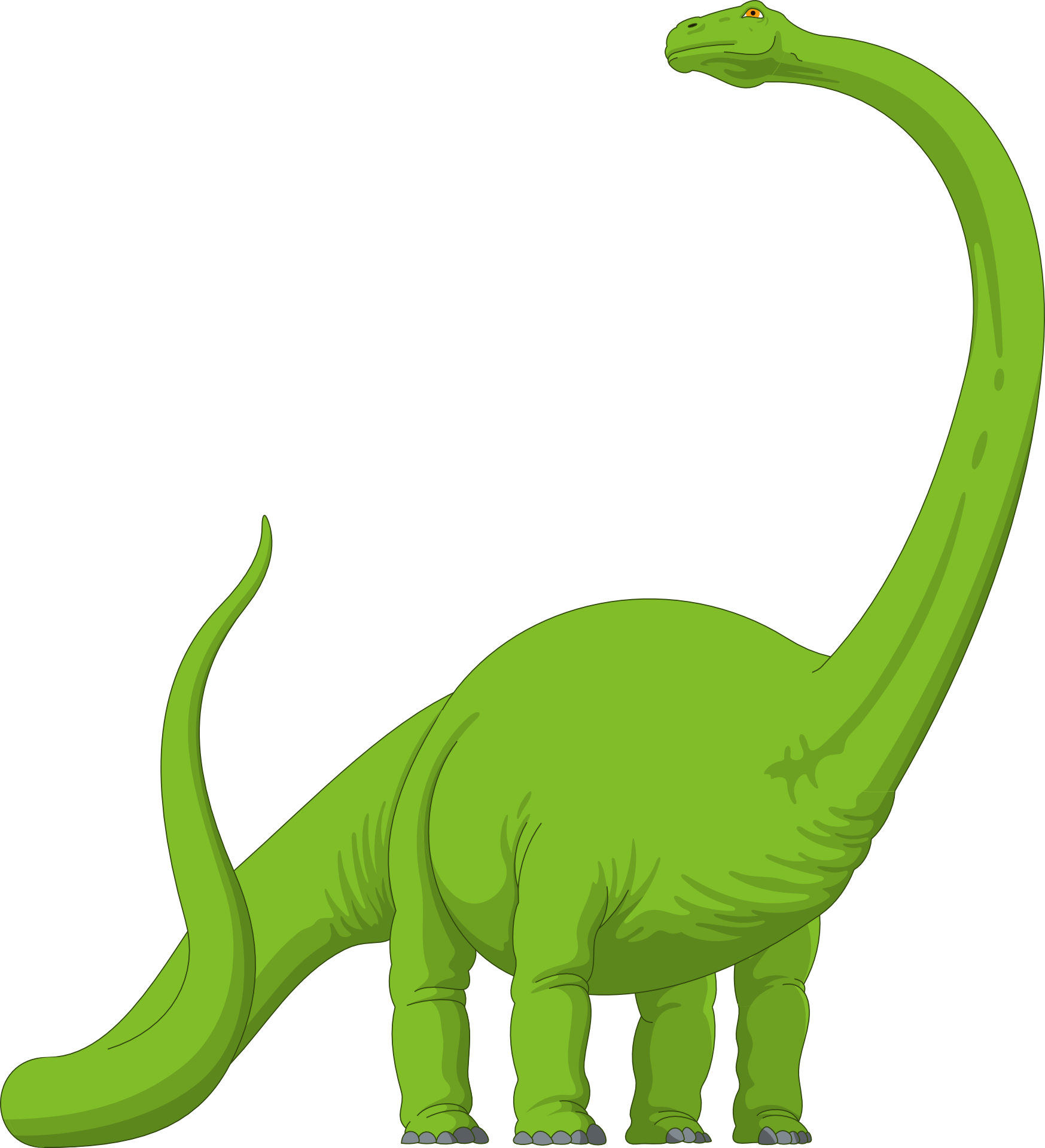 Green Dinosaur Drawing - Brachiosaurus Clipart (1747x1920)