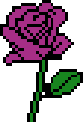 Purple Rose -aliah Palmer - Pixel Art Roses (430x510)