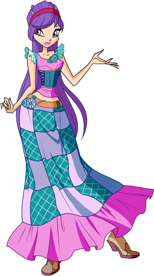 Purple Rose Clipart Winx Club - Winx Club Linphea Outfits (727x1098)